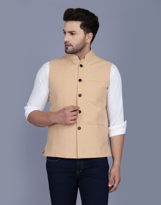 SURYA KHADI Solid Men Waistcoat