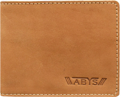 ABYS Men Tan Genuine Leather Wallet(2 Card Slots)