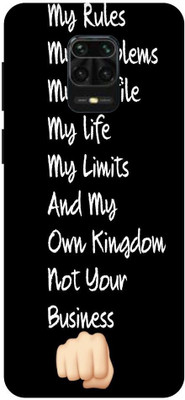 Bluvver Back Cover for Redmi Note 9 Pro/M2003J6A1I Printed My Life,My Rules Back Cover(Multicolor, Waterproof, Pack of: 1)