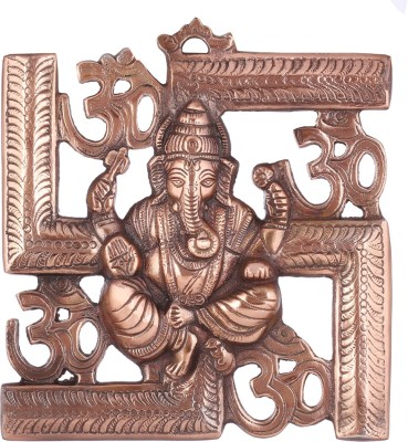 SBBCO Lord Sri Swastik Ganesha Wall Hanging Decorative Showpiece Decorative Showpiece  -  23.209999999999997 cm(Brass, Copper)