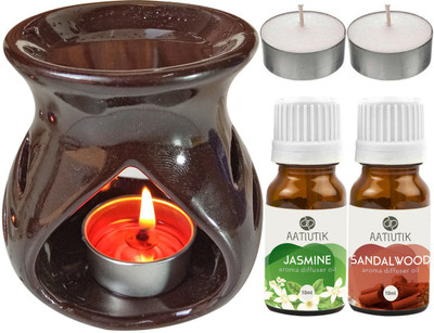Aatiutik Jasmine, Sandalwood Diffuser Set AT-TDIFF97-BROWN-2TL-JAS-SW(5 x 4 ml)