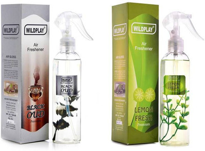 Wildplay BLACK OUD AND LEMON FRESH Spray AIE FRESHNER 03(2 x 1 Units)