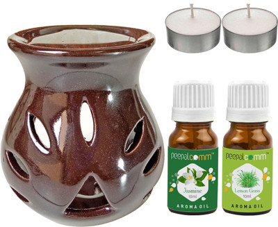 PeepalComm Jasmine, Lemongrass Diffuser Set PC-TDIFF97_BROWN_2TL_JAS-LG(2 x 10 ml)