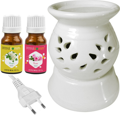 PeepalComm Mogra, Rose Diffuser Set PC-130ELEDIFF001-MOG-RS(3 x 6.67 ml)
