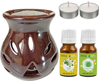 PeepalComm Mogra, Lemongrass Diffuser Set PC-TDIFF97_BROWN_2TL_MOG-LG(2 x 10 ml)