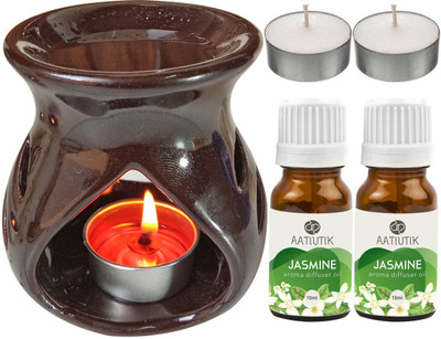 Aatiutik Jasmine Diffuser Set AT-TDIFF97-BROWN-2TL-2JAS(5 x 4 ml)