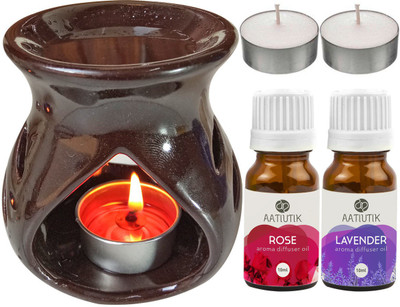 Aatiutik Rose, Lavender Diffuser Set AT-TDIFF97-BROWN-2TL-RS-LV(5 x 4 ml)
