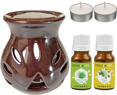 PeepalComm Lemongrass, Mogra Diffuser Set PC-TDIFF97_BROWN_2TL_LG-MOG(2 x 10 ml)