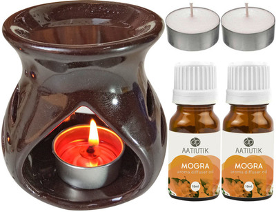 Aatiutik Mogra Diffuser Set AT-TDIFF97-BROWN-2TL-2MOG(5 x 4 ml)
