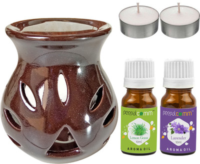 PeepalComm Lemograss, Lavender Diffuser Set PC-TDIFF97_BROWN_2TL_LG-LV(2 x 10 ml)