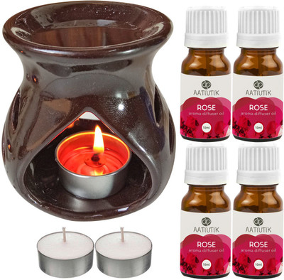 Aatiutik Rose Diffuser Set AT-TDIFF97-BROWN-2TL-4RS(7 x 5.71 ml)