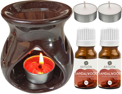 Aatiutik Sandalwood Diffuser Set AT-TDIFF97-BROWN-2TL-2SW(5 x 4 ml)