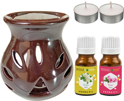 PeepalComm Mogra, Rose Diffuser Set PC-TDIFF97_BROWN_2TL_MOG-RS(2 x 10 ml)