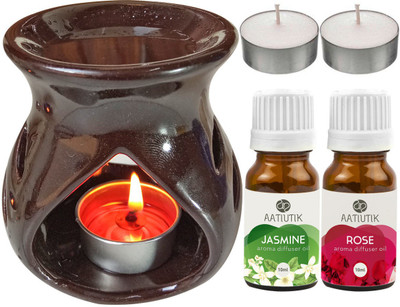 Aatiutik Jasmine, Rose Diffuser Set AT-TDIFF97-BROWN-2TL-JAS-RS(5 x 4 ml)