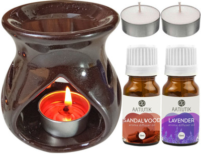 Aatiutik Sandalwood, Lavender Diffuser Set AT-TDIFF97-BROWN-2TL-SW-LV(5 x 4 ml)
