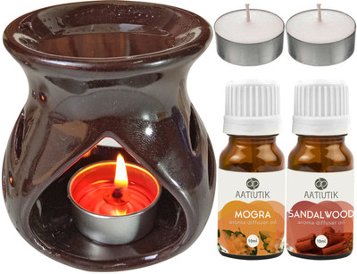 Aatiutik Mogra, Sandalwood Diffuser Set AT-TDIFF97-BROWN-2TL-MOG-SW(5 x 4 ml)