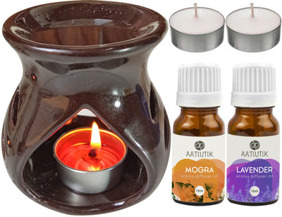 Aatiutik Mogra, Lavender Diffuser Set AT-TDIFF97-BROWN-2TL-MOG-LV(5 x 4 ml)