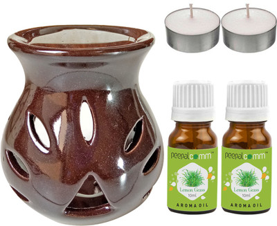 PeepalComm Lemongrass Diffuser Set PC-TDIFF97_BROWN_2TL_2LG(2 x 10 ml)