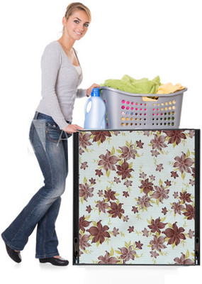 AAVYA UNIQUE FASHION Front Loading Washing Machine  Cover(Width: 60.96 cm, White,Brown)