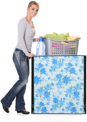 AAVYA UNIQUE FASHION Front Loading Washing Machine  Cover(Width: 60.96 cm, White,Blue)