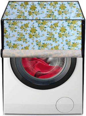 AAVYA UNIQUE FASHION Front Loading Washing Machine  Cover(Width: 60.96 cm, White,Goldflower)