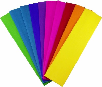 snehatrends Crepe Paper for DIY Flower Making and Wrapping (Note Multicolor Colors, 150 x 50 cm) - Pack of 10