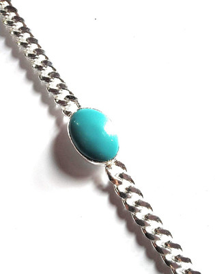 ruby collection Metal Turquoise Silver Coated Bracelet