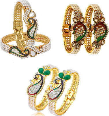 ZENEME Alloy Bangle Set(Pack of 6)