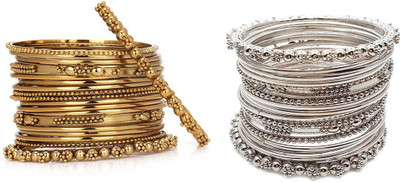 ZENEME Alloy Gold-plated Bangle Set(Pack of 2)