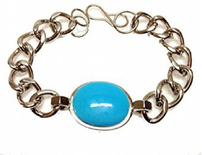 VIANSH Metal Turquoise Silver Coated Bracelet