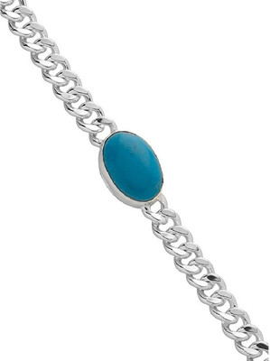 ruby collection Metal Turquoise Silver Coated Bracelet