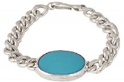 RATAN BAZAAR Metal Turquoise Silver Coated Bracelet