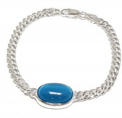 RATAN BAZAAR Metal Turquoise Silver Coated Bracelet