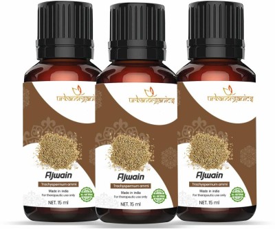 URBANORGANICS Natural Therapeutic Grade Steam Distilled Pure AJWAIN Essential oil for Hair, Skin and Aroma Therapy (Beige, 15ml) Pack of 3(45 ml)