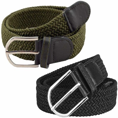 Veteran Men Formal, Casual, Evening, Party Black, Green Synthetic Belt