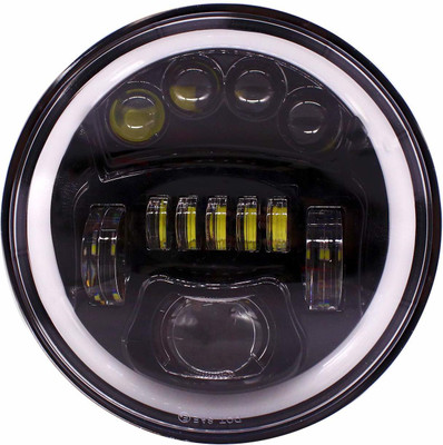 ALLEXTREME EX-0B7 7-Inch Round LED Headlight with Hi/Low Beam and Angel Eye Lamp Projector Lens