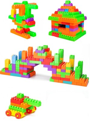 BOZICA 100 PCS Building Blocks Assorted shapes and sizes Blocks Brain Building Toy Game(Multicolor)