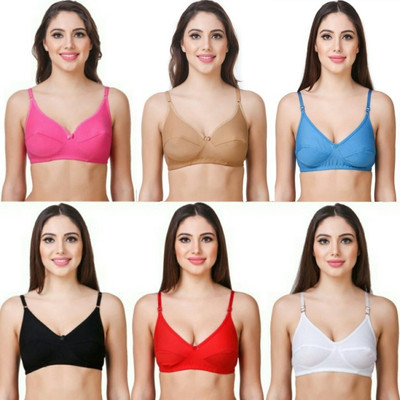 Fashion Bazaar bra combo pack of 6\bra cotton new combo for women & girls Women Push-up Non Padded Bra(Multicolor)