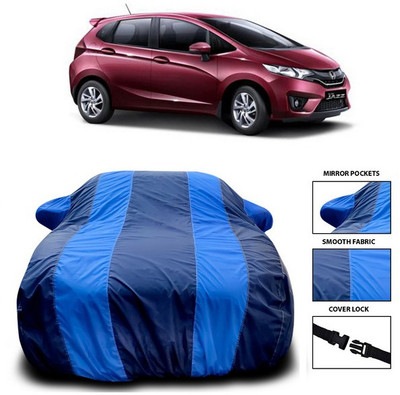 SEBONGO Car Cover For Honda Jazz (With Mirror Pockets)(Blue)