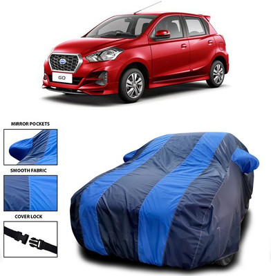 ANTHUB Car Cover For Nissan Go (With Mirror Pockets)(Blue)