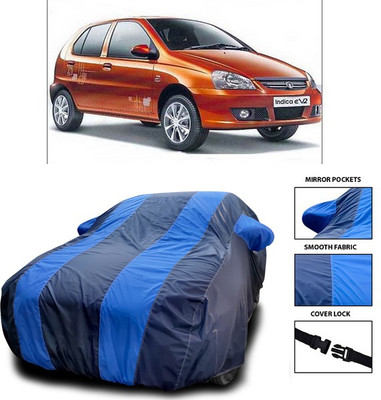 SEBONGO Car Cover For Tata Indica eV2 (With Mirror Pockets)(Blue)