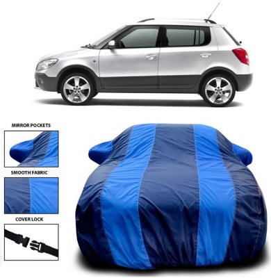 ANTHUB Car Cover For Skoda Fabia Scout (With Mirror Pockets)(Blue)