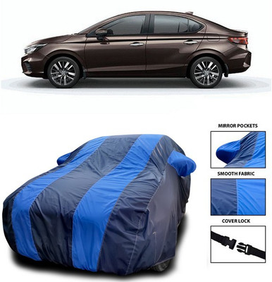 ANTHUB Car Cover For Honda City ZX (With Mirror Pockets)(Blue)