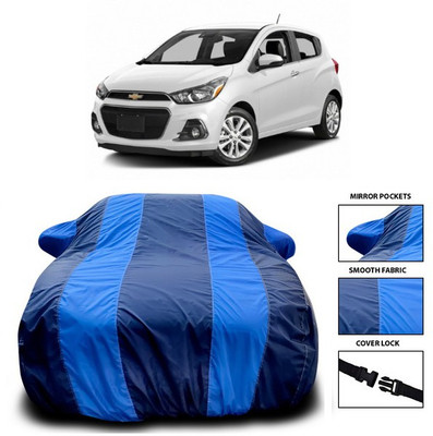 ANTHUB Car Cover For Chevrolet Spark (With Mirror Pockets)(Blue)