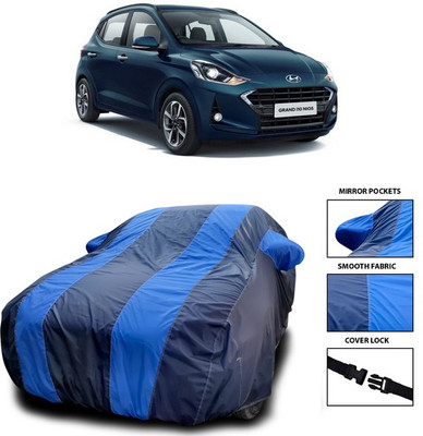 ANTHUB Car Cover For Hyundai Grand i10 Nios (With Mirror Pockets)(Blue)