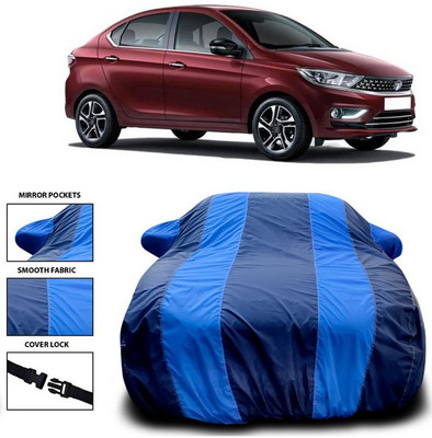 SEBONGO Car Cover For Tata Tigor (With Mirror Pockets)(Blue)