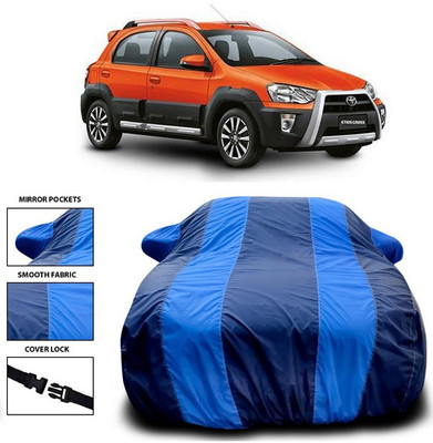 ANTHUB Car Cover For Toyota Etios Cross (With Mirror Pockets)(Blue)