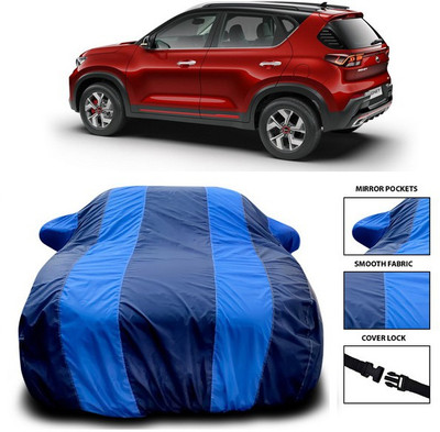 ANTHUB Car Cover For Kia Sonet (With Mirror Pockets)(Blue)