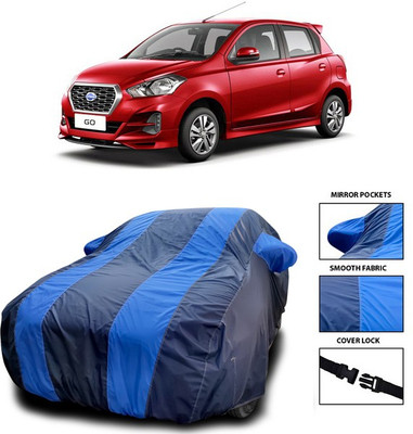 ANTHUB Car Cover For Nissan Go (With Mirror Pockets)(Blue)