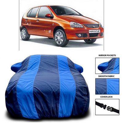 SEBONGO Car Cover For Tata Indica eV2 (With Mirror Pockets)(Blue)